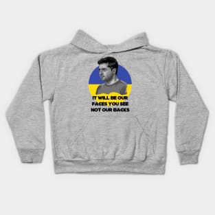 Volodymyr Zelensky Portrait Kids Hoodie